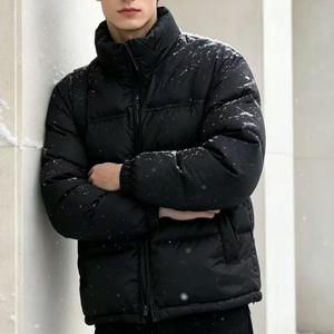 Fit North weather <b>Jacket</b> Smooth Face Waterproof solid <b>silver</b> gray down coat modern fashion outerwear - Product Image 4
