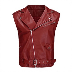 Best Seller Men's Genuine Leather Sleeveless Biker Vest Asymmetrical Zip Motorcycle <b>Jacket</b> Breathable Summer Casual Streetwear - Product Image 1
