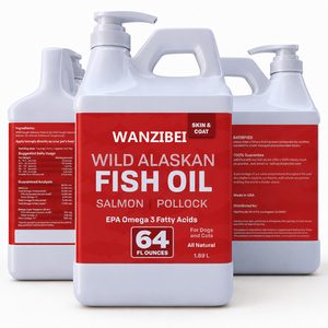 WANZIBEI Olio di Pesce per Cani, <span class=keywords><strong>Salmone</strong></span> Selvaggio dell'Alaska, Omega 3 EPA DHA, Integratore Liquido Senza Additivi, Completamente Naturale, Senza Cereali, Sostenibile - Product Image 6