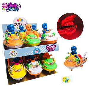 JollySweets caramelo juguete de dibujos animados tirar cuerda iluminación barco juguete de plástico con dulces para niños - Product Image 3