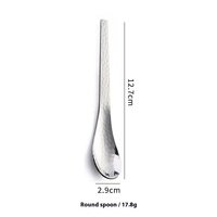 Série de marteaux japonais transfrontaliers en acier inoxydable 304 cuillère à dessert ensemble de couverts de valeur de couleur élevée crème glacée aux fruits