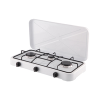 Table de cuisson à gaz 5kW portable personnalisée Tyler Table Top Butane 3 cuisinières à gaz avec couvercle