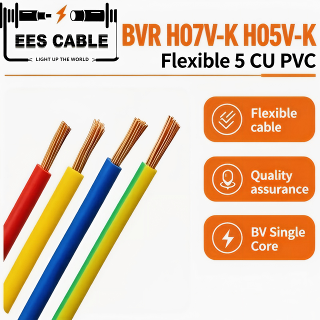 BVR 450V/750V H07V-K Single Core Flexible PVC Electrical Wire 1.5mm 2.5mm 4mm  for Overhead Building Wire/ Lighting System
