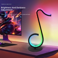 Lámpara LED con Notas Musicales, Luz Ambiental RGB, Activación por Sonido, Control Inteligente por Aplicación, Alimentación USB, Lámpara de Escritorio Nocturna para Sala de Juegos o Dormitorio