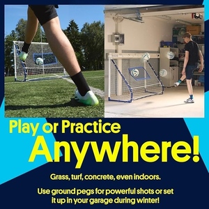 Mini-<span class=keywords><strong>but</strong></span> <span class=keywords><strong>de</strong></span> football portable en métal blanc avec <span class=keywords><strong>filet</strong></span> <span class=keywords><strong>de</strong></span> rebond pliable pour l'entraînement en intérieur des adolescents et la pratique solo - Product Image 6