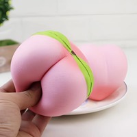 Jouet en peluche pêche à remontée lente, anti-stress, cadeau en peluche rembourré (Rose)