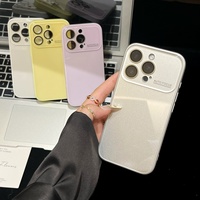 Coque de téléphone en verre trempé brillant pour iPhone 17 16 15 14 13 12 11 Pro Max, protection antichoc avec grande fenêtre pour objectif
