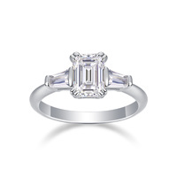Bague de mode en moissanite taille princesse 1 carat avec sertissage à griffes et certificat pour femme – Vente en gros