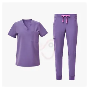 महिला फैशन वर्दी स्क्रब सेट शीर्ष पैंट सूट वर्दी चिकित्सा नर्सिंग Scrubs