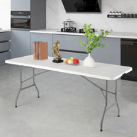 Ensemble table et chaises pliantes d'extérieur rectangulaires en plastique blanc portable avec support OEM pour événements