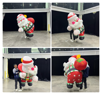 Père Noël gonflable imperméable de Noël 2m en Oxford – Modèle publicitaire gonflable pour décorations de Noël