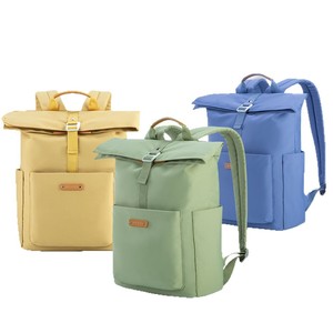 Women's <b>Backpack</b> Flip Top Waterproof Outdoor Hiking Lightweight Travel <b>Roll</b> Edge Large Capacity Shoulder Bag Solid Color - Product Image 1