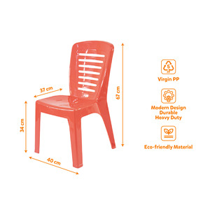 Modern PP Plastic Dining Chair 40x37x34/67cm Lightweight Durable 9-Slat Back Gym & Home Use - Product Image 5