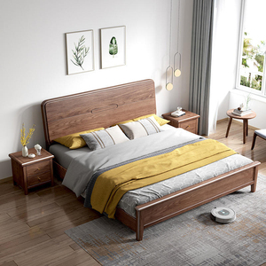 Eco-friendly Low Formaldehyde North American Solid Wood <b>Bed</b> Northern Style Rustic Hardwood <b>Platform</b> Bedroom Furniture - Product Image 4