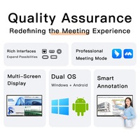 Tableau blanc interactif intelligent AIOPC 86 pouces avec écran LCD UHD et fonction tactile 20 points |   Taux de rafraîchissement de 120 Hz |   Android Windows |   Appareil photo 13MP |