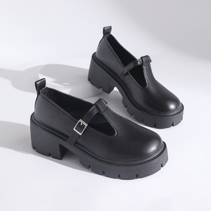 British Style Mid-Heel for Women Autumn New Thick-Soled Large Size Platform Shoes Wholesale - Product Image 2