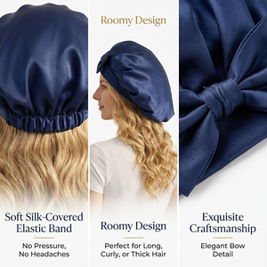 <span class=keywords><strong>Bonnet</strong></span> <span class=keywords><strong>en</strong></span> soie 16/19/22 Momme pour femmes, <span class=keywords><strong>bonnet</strong></span> de nuit <span class=keywords><strong>en</strong></span> soie de luxe pour dormir, <span class=keywords><strong>bonnet</strong></span> <span class=keywords><strong>en</strong></span> soie pour femmes avec certification OEKO-TEX - Product Image 4