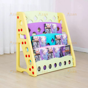 Étagère à livres en plastique pour enfants, <span class=keywords><strong>pyramide</strong></span> anti-basculement, bords arrondis en PE, sans bavures, grande capacité, pour la maison, la maternelle - Product Image 4