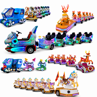 Joy2fun Tren Comercial sin Rieles, Tren Eléctrico sin Rieles para Interiores con Batería de Litio, Autobús de Juguete con Forma de Animal