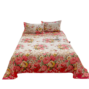Hot Selling New Frosted Double Queen King Size Dormitory Hotel Ultra Fine Fiber 200TC Anti-static Bed <b>Sheet</b> Set Printed <b>Flat</b> Bed - Product Image 1