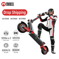 Scooter Eléctrico de Dos Ruedas de Alto Rendimiento, 80 km de Autonomía, Capacidad de Carga de 150 kg, Plegable, Impermeable, Todoterreno