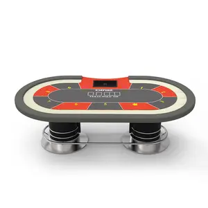 Factory High Quality Casino Poker Tables with LED Lamps USB Charging Gambling Table with Customized Service