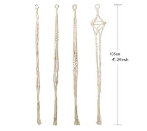 Cintre de plante en macramé de 35 pouces, panier de jardinière suspendu, perles en bois, <span class=keywords><strong>support</strong></span> de Pot de fleur décoratif, glands, décoration de maison Boho d'extérieur - Product Image 2