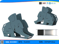 Équipement de terrain de jeux extérieur en plastique HDPE, toboggan en forme d'éléphant, certifié TUV, structure de jeu commerciale, parc, jardin, école, maternelle