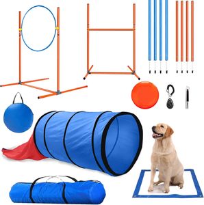 Equipo de Entrenamiento de Agilidad para Perros, Ecológico, de Plástico/PVC, para Exteriores, con Túnel, Postes, Obstáculos y Pista de Ejercicios - Product Image 1