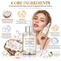 Ampoule de renouvellement cutané au peptide d'huître et au rétinol pour une peau visiblement lisse et éclatante, sérum hydratant pour le visage, raffermissant, repulpant et anti-âge