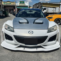 Pour Mazda RX8 Style Rocket Bunny : Lame de capot en fibre de verre, Jupes latérales, Élargisseurs d'ailes, Spoiler GT, Kit carrosserie large, Finition polie, Installation facile