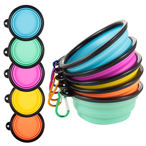 Portable Foldable Eco-friendly Silicone Rounded Small Lightweight 60g Manual Dog Holding Bowl Travel Outdoor Use Pets Wholesale - Product Image 1