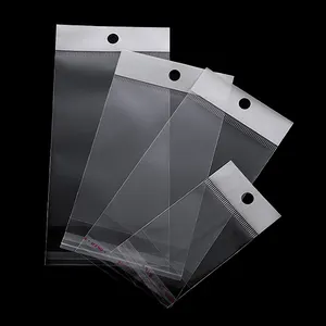 定制商标尺寸透明玻璃纸聚乙烯自粘袋透明塑料opp袋