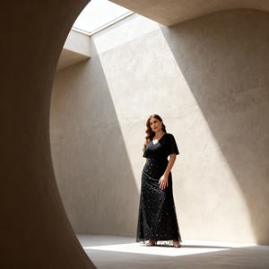 Elegant Sequins Embroidery Polyester <b>Abaya</b> Dress for Muslim Women Clothing Wholesale Supplier Custom - Product Image 3