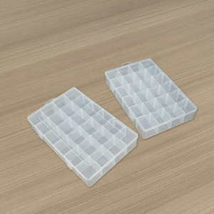 Transparent <b>Plastic</b> Storage <b>Box</b> 24 Compartments <b>Large</b> Size For Jewelry Accessories Hardware Tools Beads Screws Rubber Bands - Product Image 1