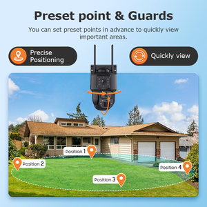 Комплекты солнечных систем Uoulyn Ubox для улицы, включая 1 солнечный роутер 10 Вт с поддержкой 4G SIM-карты и 4 солнечные PTZ-камеры видеонаблюдения Wi-Fi 5 Вт с кабелем 6 м - Product Image 3