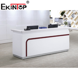 Mostrador de Recepción Zhongqirun, Blanco, Curvo, Moderno, Mostrador de Oficina, Barra de Recepción - Product Image 2