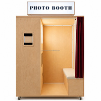 Kiosque photo rétro de luxe en bois artisanal avec imprimante à sublimation DNP, système Windows et personnalisation de l'interface utilisateur gratuite