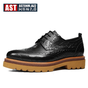 Chaussures de luxe originales pour hommes à bout pointu en cuir de vachette respirant, décontractées, à lacets, antidérapantes pour le printemps/été - Product Image 6