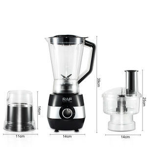 RAF Multifunction 4 in 1 Slicer Grinder Food Processor Ice Crush Maker Blender Juicers Three Cup Smoothie Blender - Product Image 4