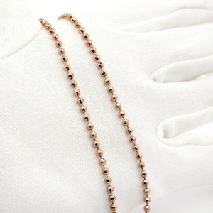 18K Solid Gold Luxury <b>Mirror</b> Ball <b>Chain</b> Necklace Unisex Daily Gift Custom Length Wholesale GOLDTECH - Product Image 2