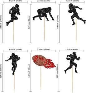 Décorations de cupcakes sur le thème du rugby, joueurs de football, pour fête prénatale, anniversaire d'enfants, thème sportif - Product Image 6