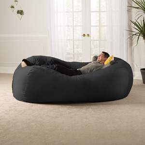DB Jaxx 7 Foot Modern Design Black <b>Bean</b> <b>Bag</b> <b>Chair</b> Giant Sofa for Living Room Foam Filled Furniture Set - Product Image 2