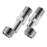 Robinet de douche télescopique réglable à angle incurvé, avec vis excentrique et valve mélangeuse flexible, accessoires de salle de bain