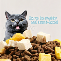Nourriture lyophilisée pour chats, mélange double pour la prise de poids et des joues rebondies, pelage brillant, poulet et jaune d'œuf lyophilisés pour chats difficiles
