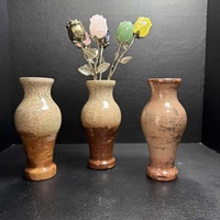 Jarrón de Jaspe con Diseño de Paisaje Tallado a Mano, Jarrón de Piedra Natural en Forma de Reloj de Arena, Decoración para el Hogar y Escritorio, Venta al Por Mayor