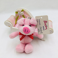 Porte-clés en peluche miniature de 10 cm en forme d'animal, personnalisé en usine, avec rembourrage en coton PP, cadeau promotionnel, pendentif en peluche pour sac