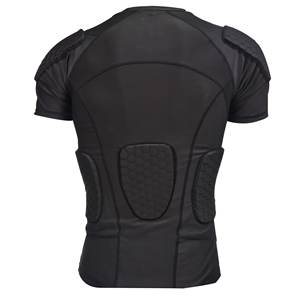 YOUNGSON Youngson Maillot de rugby personnalisable avec protection intégrale, rembourrages d'épaule en EVA, noir, compressif et entièrement ajustable - Product Image 5