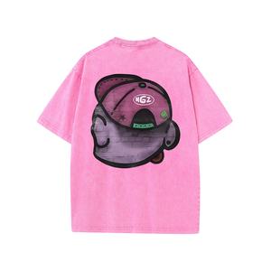 Camiseta lavada con ácido para hombre de peso pesado personalizada 100% algodón puro estampado callejero de gran tamaño para venta al por mayor - Product Image 4