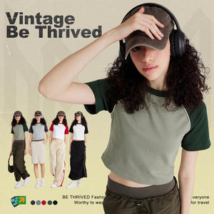 เสื้อยืดครอปแขนสั้นคอกลมพิมพ์ลายโลโก้ตามสั่งสำหรับผู้หญิง รุ่น N313 ผ้าฝ้ายระบายอากาศ ทรงเข้ารูป ดีไซน์เซ็กซี่ สไตล์ลำลอง เป็นมิตรกับสิ่งแวดล้อม - Product Image 2